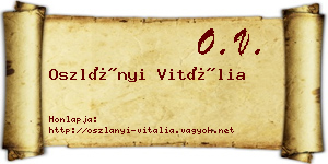 Oszlányi Vitália névjegykártya